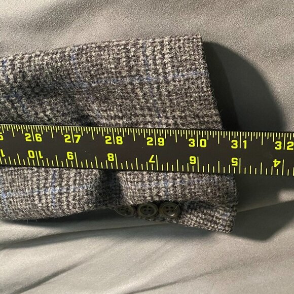 Lord & Taylor Fifth Avenue Collection Mens Blazer Jacket 40R Camel Hair Plaid - Picture 9 of 16